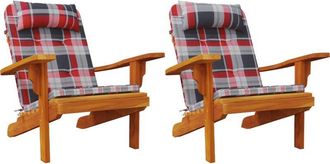 vidaXL Vidaxl - Coj&iacute;n De Silla 2 Pcs Estampado Cuadros Rojos 58 X 77 X 4.5 Cm