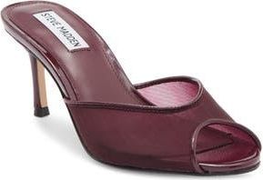 Steve Madden Rowe Peep Toe Sandal in Burgundy Mesh at Nordstrom Rack, Size 8.5