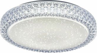 Leuchten Direkt Leuchten Direkt - Plafoniera led cct plafoniera soggiorno lampada soggiorno, cristalli cielo stellato, acciaio, 22W 1980lm 3000K, p x h 40 x 11 cm