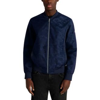 Karl Lagerfeld Camo Bomber Jacket in Navy at Nordstrom, Size Xx-Large