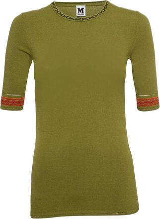 Missoni cuff-embroidered knit top - Green