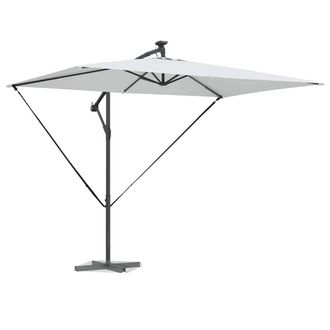 Berkfield Home Modern Cantilever Banana Parasol with Lock Sand 294 x 200 x 254 cm in Light Sand