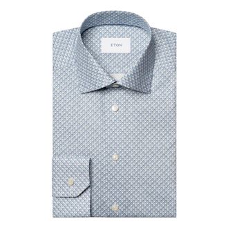 Eton Formal Shirts, male, Blue, Size: 3XL Motif Signature Twill Shirt