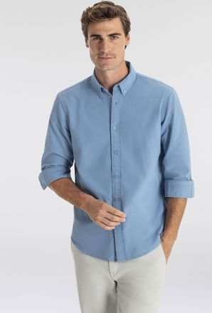 Levi's Langarmhemd LEVIS AUTHENTIC BUTTON DOWN, Herren, Gr. L, N-Gr, blau (allure garment dye), Web, Obermaterial: 100% Baumwolle, Hemden Langarmhemd, mit To