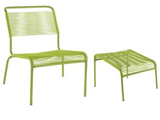 Schubiger M&ouml;bel Spaghetti-Lounger + Hocker S&auml;ntis