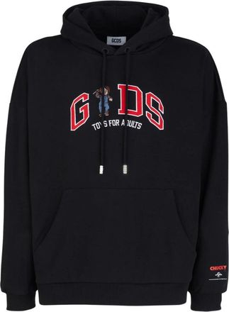 GCDS Chucky Lounge Logo Hoodie - Dames - Hoodies - Zwart - XL - Katoen - Hoodies & sweatvesten