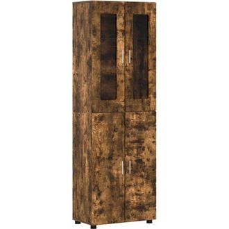 vidaXL Highboard FLORIN Smoked Oak 60 x 35 x 182 cm Engineered Wood vidaXL
