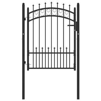 Berkfield Home Fence Gate with Spikes Steel 100x125 cm Black