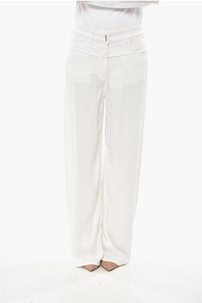 Givenchy Viscose Palazzo Trousers With Denim Detail size 29