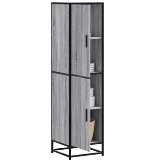 Berkfield Home Highboard Grey Sonoma 35.5x35x139 cm Engineered Wood & Metal