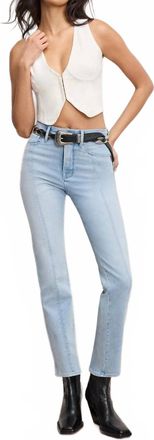 Good American Denim V-Neck Vest In Cloud White
