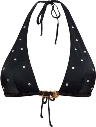 Versace Crystal-Embellishment Bikini Top - Womens - Nylon