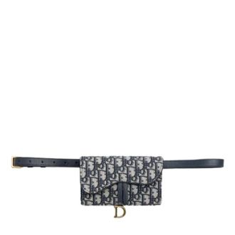 Dior Pre-owned Canvas Belt Bag - Dames - Pre-owned - Blauw - Maat: ONE Size Leer