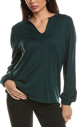 Fort&eacute; Cashmere Split Neck Silk & Cashmere-Blend Sweater