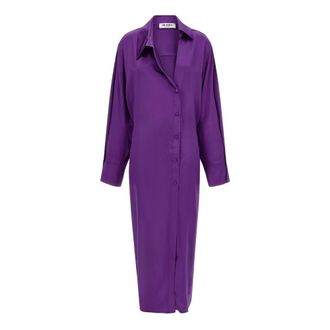 The Attico Kleedjes, Dames, Paars, S, Rayon, Chemisier Midi Jurk