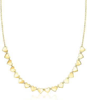 Canaria Canaria Italian 10kt Yellow Gold Central Heart Station Necklace