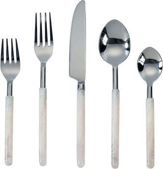 TOV Furniture Dnu Tov Furniture 5Pc Ribbed Stainless Steel Flatware - Service For 2