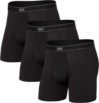 Saxx Daytripper Boxer Brief Fly 3-Pack Kunstfaserunterwäsche für Herren | schwarz