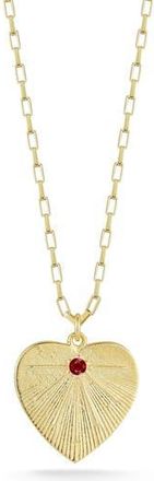Sphera Milano 14K Gold Plated Sterling Silver Heart Pendant Necklace in Gold/red at Nordstrom Rack