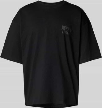 Review Oversized T-Shirt mit Label-Print in Black, Gr&ouml;&szlig;e XS
