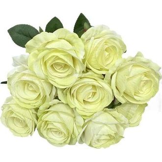 OEM Ramo De Rosas Artificiales De 9 Cabezas, 45,7 Cm (18 Pulgadas), Ramos De Rosas Artificiales De Seda Vintage Para Decoraci&oacute;n De Bodas, Hogar, Mesa, Coc