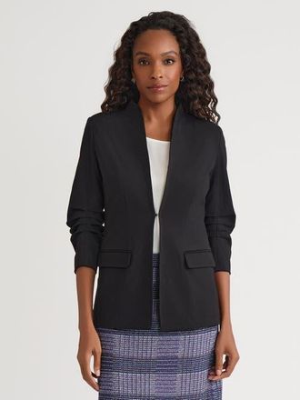 Misook Tailored LuxeStretch Ponte Blazer in Black at Nordstrom, Size X-Large
