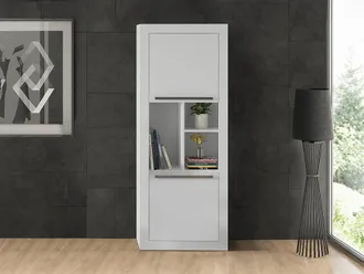 Vente-Unique 2-Door & 3-Compartment Bookshelf - White - EVAN