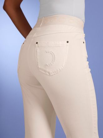 Cr&eacute;ation L Schlupfjeans CREATION L PREMIUM, Damen, Gr. 18, Kurzgr&ouml;ssen, ecru, 56% Baumwolle, 31% Modal, 10% Polyester, 3% Elasthan, unifarben, lang, Jeans Schlup