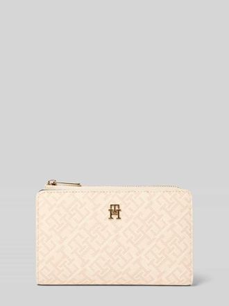 Tommy Hilfiger Portemonnaie mit TH-Allover-Muster in Ecru, Gr&ouml;&szlig;e 1