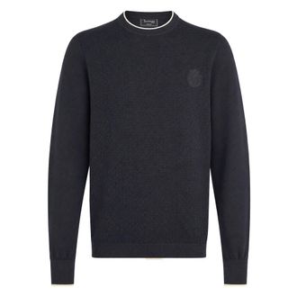 Billionaire Boys Club Pullover Girocollo LS Crest - - Knitwear - Uomo - Blu - L