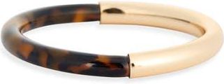 Nordstrom Rack Resin & Metal Bangle Bracelet in Tortoise- Gold at Nordstrom Rack