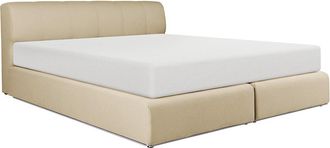 Vente-Unique Conjunto completo de boxspring cabecero + somier con LEDs + colch&oacute;n - 160 x 200 cm - Tela - Beige - OTARU de YSM&Eacute;E