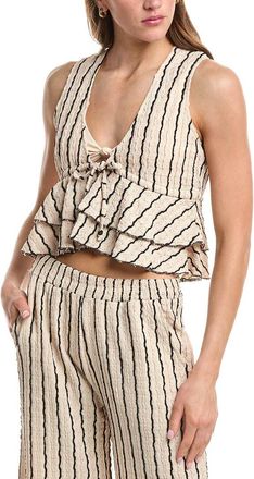 Vintage Havana Novelty Knit Tie Front Top
