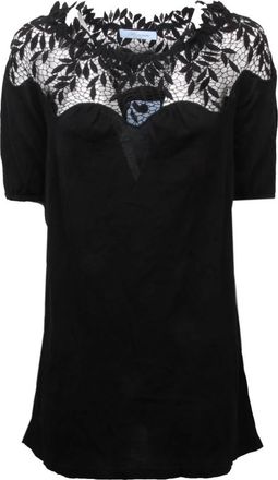 Blumarine Kanten Gebreide Top Model 8118 - Dames - T-shirts - Zwart - S - Tops
