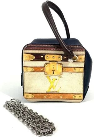 Louis Vuitton Tweedehands leren Louis Vuitton tassen - Dames - Vintage Handtas - Blauw - ONE Size - Leer - Vintage