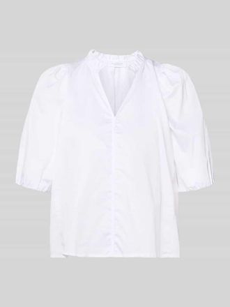Rich & Royal Regular Fit Bluse mit V-Ausschnitt in Weiss, Gr&ouml;&szlig;e 34