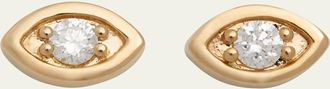Sydney Evan 14k Yellow Gold Large Marquis Evil Eye Stud Earrings