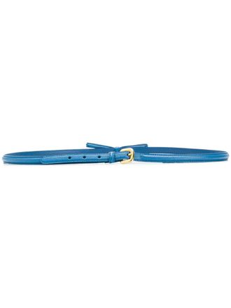 Prada Light Blue Bow Logo Buckle Belt