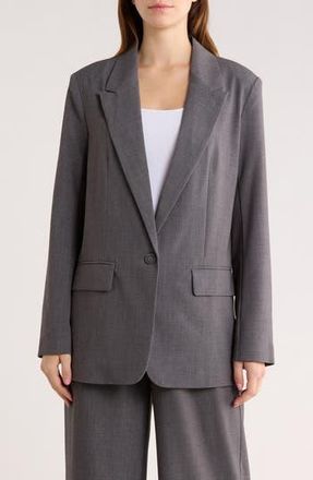 Leith Oversize Peak Lapel Blazer in Grey Charcoal Heather at Nordstrom Rack, Size X-Small