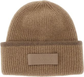 Jacquemus Beige Gros Grain Ribbed Wool Alpaca Beanie