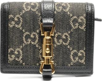 Gucci 2015-2025s Jackie GG canvas wallet - Zwart
