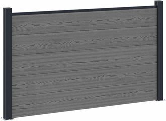 vidaXL Conjunto De Valla 180 X 105 Cm Wpc Y Aluminio Gris Vidaxl