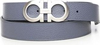 Ferragamo Double Gancini Riem - Heren - Riemen - Grijs - 110 CM - Leer - Accessoires