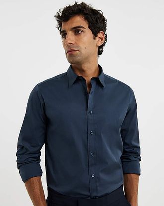 Jacamo Cotton Stretch Mercerised Shirt Long
