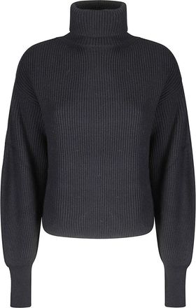 P.A.R.O.S.H. Cropped Sweater With High Collar And Balloon Sleeves