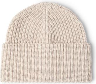 Brunello Cucinelli Cashmere rib knit beanie in Camel at Nordstrom, Size Medium