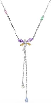 Swarovski x Ariana Grande Multicolor Crystal Y-Necklace in Silver/Multi at Nordstrom