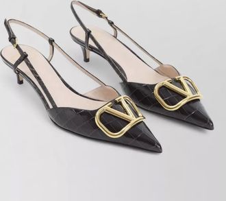 Valentino Garavani leather slingback pumps