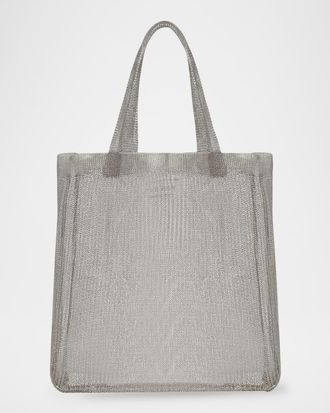 The Row Imogen Mini Tote Bag in Steel Mesh