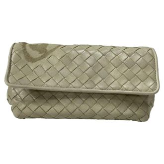 Bottega Veneta Pre-owned Clutches, female, Beige, Size: ONE SIZE Pre-owned Leather clutches